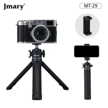 Jmary MT 29 Mini Tripod Stand with Universal Mobile Phone Holder and High Quality Aluminum Alloy Ball Head Black